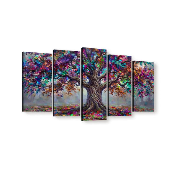 Tree of Life Canvas Wall Art – Spectrum Roots Vibrant Colorful Print | 1, 3 & 5 Panel Living Room Décor
