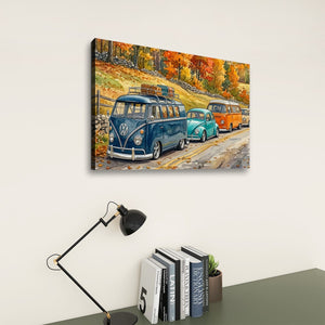 Classic Volkswagen Parade | VW Watercolor 5-Panel Canvas Print