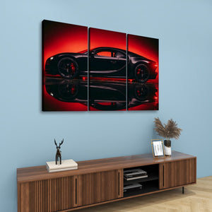 Dark Reflection – Bugatti Chiron 5-Panel Canvas Wall Art