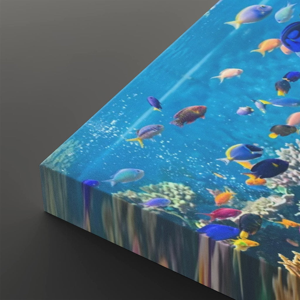 Colorful Fish Aquarium Canvas Wall Art — Vibrant Multi-Panel Print