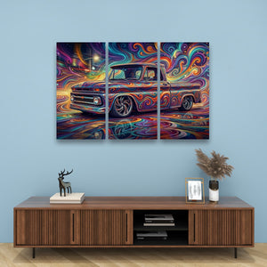 1966 Chevy C10 Fleetside Shortbed – Abstract Fidelity 5-Panel Canvas Wall Art