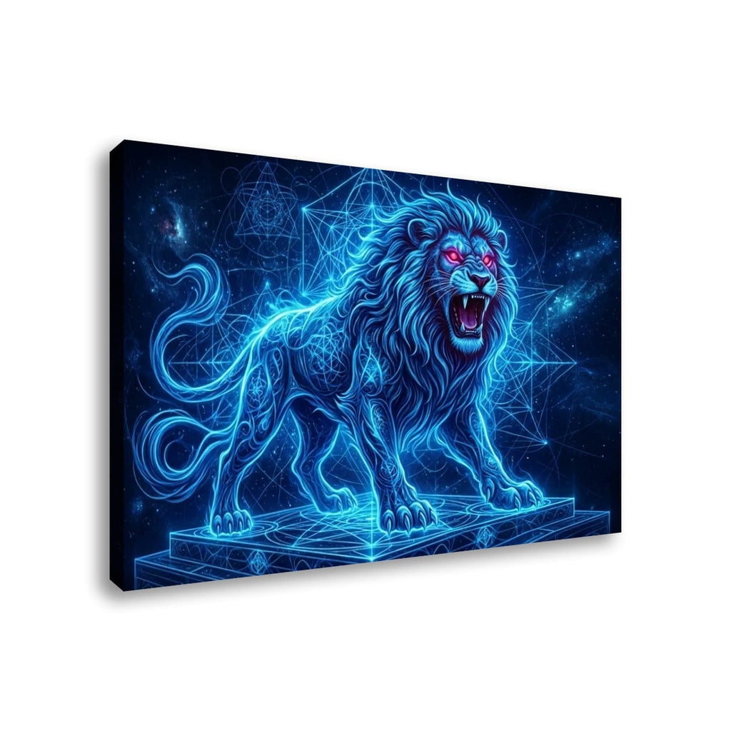 Electric Blue Lion Mane Living Room Above Sofa Wall Art