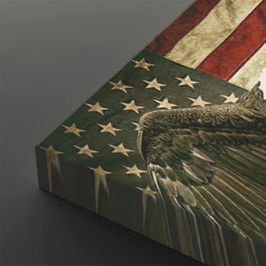 Vintage Eagle Flag - Single, 3 & 5 Panel Staggered Canvas Wall Art