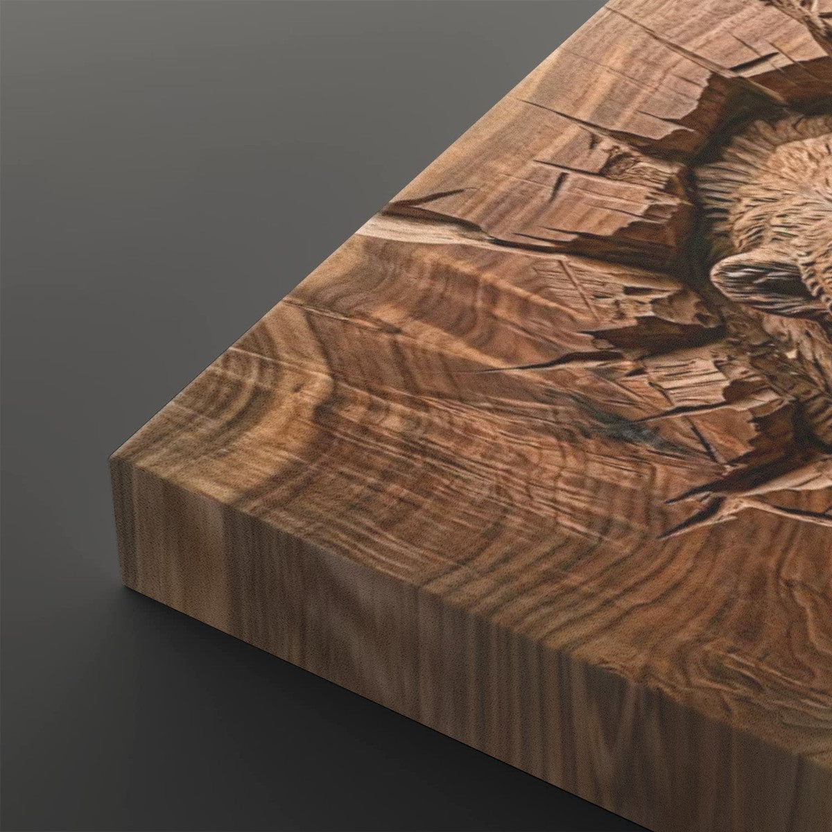 3D Angry Leaping Bear — 3D Sculpted Canvas Wall Art Decor