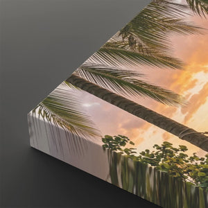 Drift Into Sunset – Hammock & Palm Trees 5-Panel Canvas Wall Art