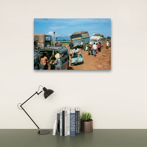Chaos on the Road to Ben Hue – Vietnam War 5-Panel Canvas Wall Art