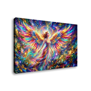 Celestial Fracture – Psychedelic Angel Canvas Wall Art