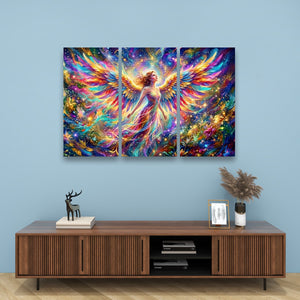 Celestial Fracture – Psychedelic Angel Canvas Wall Art