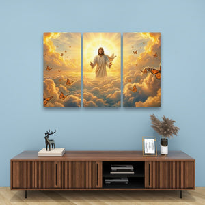 God Releasing Butterflies — Divine Grace at Sunrise Canvas Wall Art