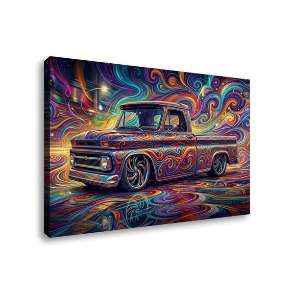 1966 Chevy C10 Fleetside Shortbed Canvas Wall Art – Abstract Fidelity | Multi-Panel Classic Truck Print