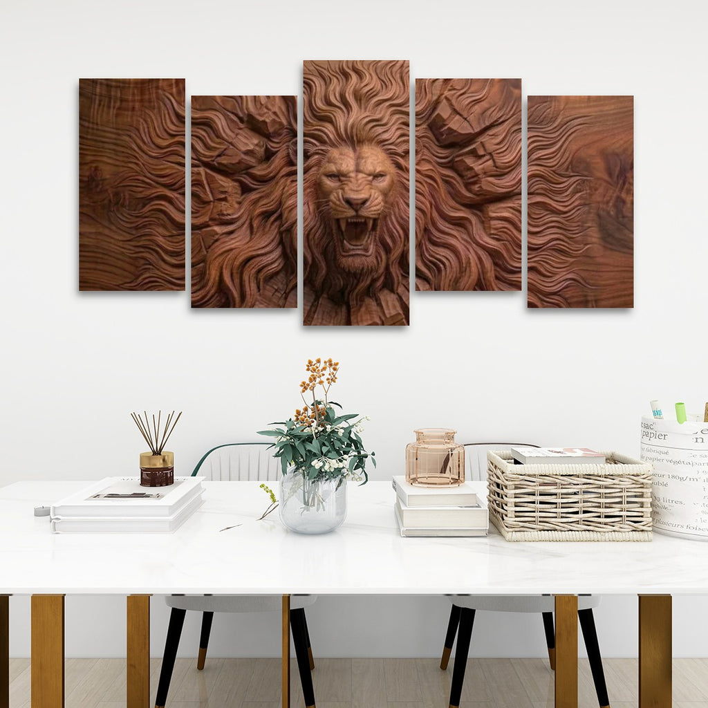 Multi-Panel Lion Canvas Wall Art | Wildlife Multi-Panel Print