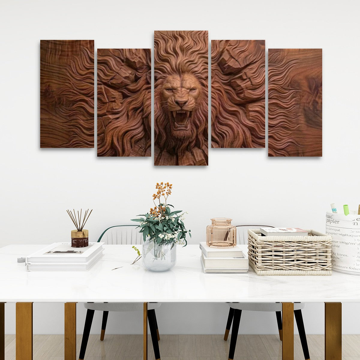 Multi-Panel Lion Canvas Wall Art | Wildlife Multi-Panel Print