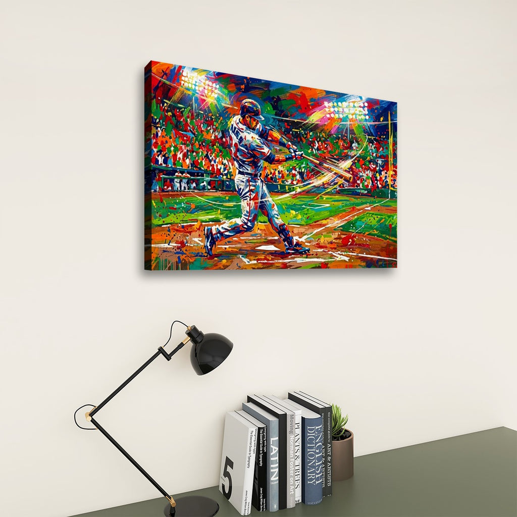 Abstract Baseball Hitter at Bat Split Canvas Panel Wall Art 1, 3, 5