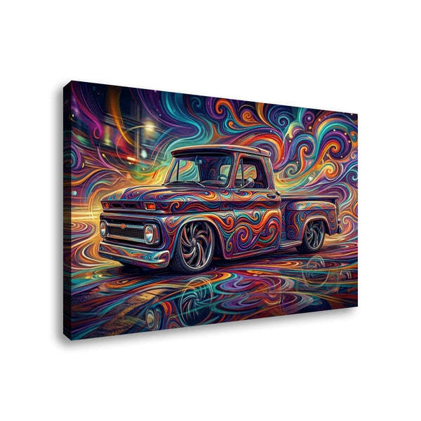 1966 Chevy C10 Stepside Shortbed Canvas Wall Art – Abstract Fidelity | Multi-Panel Classic Truck Print