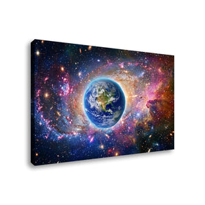 Cosmic Sovereignty – Earth & USA Universe 5-Panel Canvas Wall Art