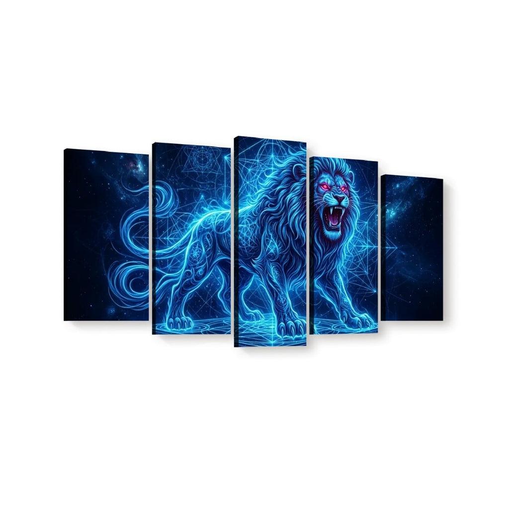 Electric Blue Lion Mane Living Room Above Sofa Wall Art