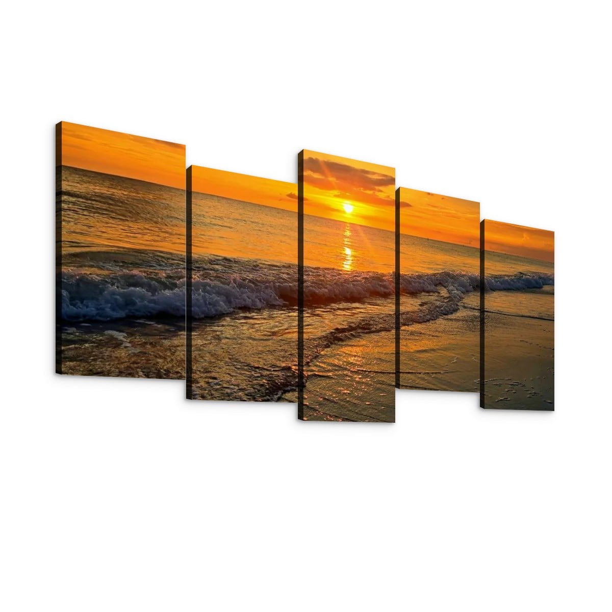 Madeira Beach Florida Sunset Rolling Waves Gulf of America Split Canvas Panel Wall Art