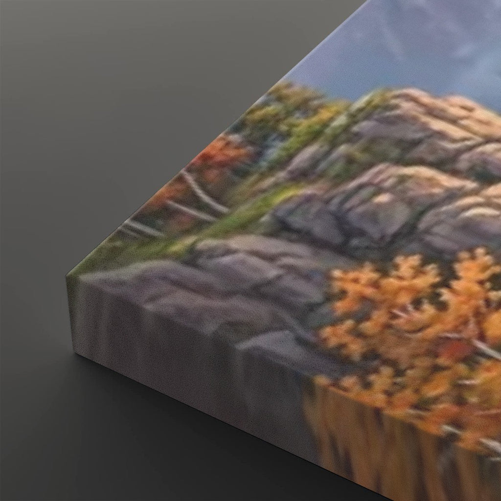 Waterfall Landscape Mountain Multi-Color Scene 5-Panel Canvas Wall Art