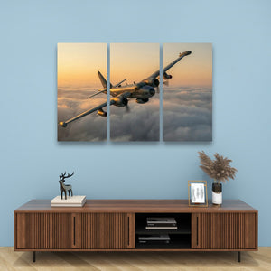 Golden Sentinel – P2V Neptune Military Plane 5-Panel Canvas Wall Art
