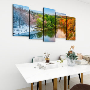 Four Seasons — Winter, Spring, Summer & Fall Canvas Wall Art