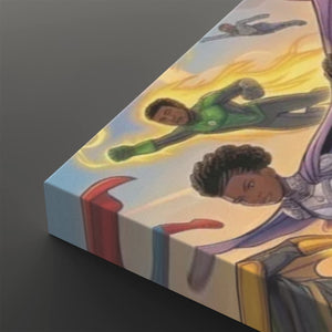 Kids Superhero Wall Art – 3 & 5 Panel Canvas Print for Boys & Girls