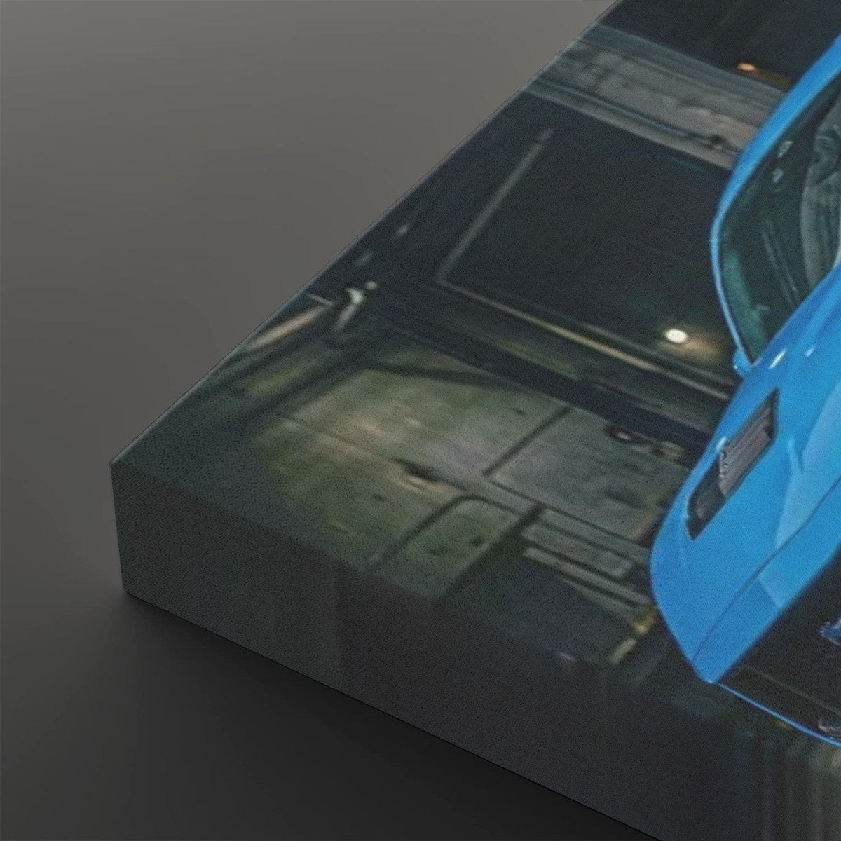 Grabber Blue Ford Mustang Muscle Car Man Cave — 5-Panel Canvas Wall Art