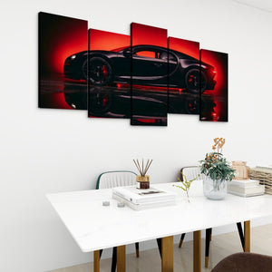 Dark Reflection – Bugatti Chiron 5-Panel Canvas Wall Art