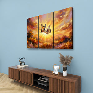 Golden Hour Butterflies – Warm & Ethereal Canvas Wall Art