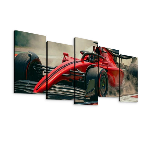 Formula 1 Racing Canvas Wall Art – Full Throttle F1 Speed Print | 1, 3 & 5 Panel Garage Décor