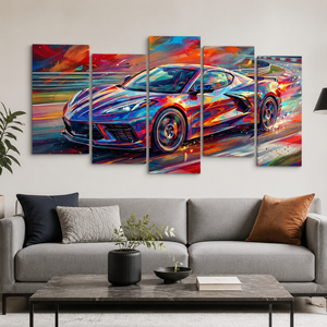 The American Icon: Abstract Corvette Multi-Panel Set 3 or 5 panel