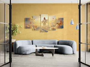 God Releasing Butterflies — Divine Grace at Sunrise Canvas Wall Art