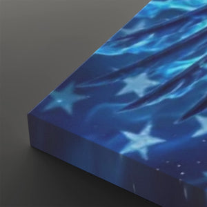 Blue Eagle – Abstract US Waving Flag 5-Panel Canvas Wall Art