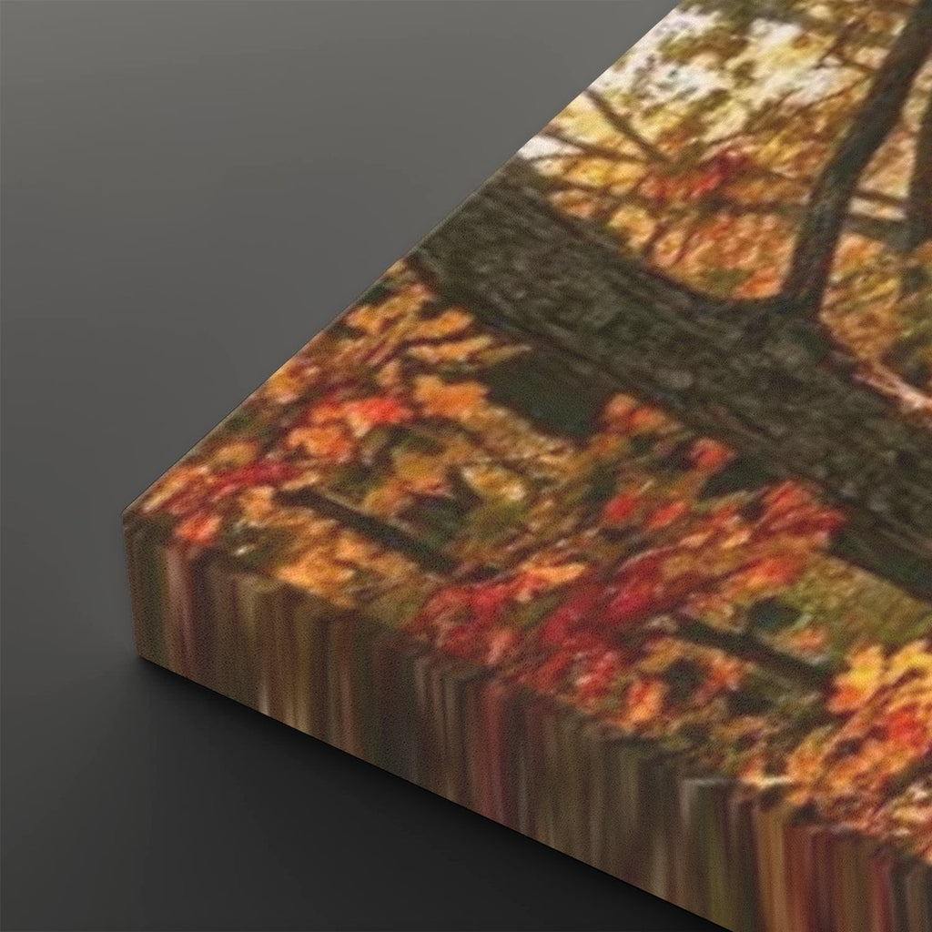 Autumn Forest Fall Sun Rays Canvas Panel Wall Art Living Bed Room Print