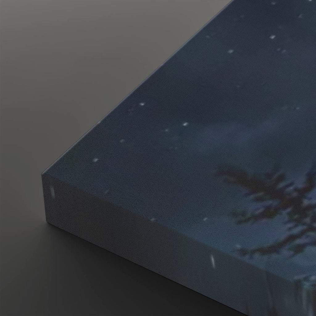Howling Wolves with Blue Moon — 5-Panel Canvas Wall Art