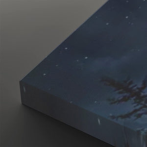 Howling Wolves with Blue Moon — 5-Panel Canvas Wall Art