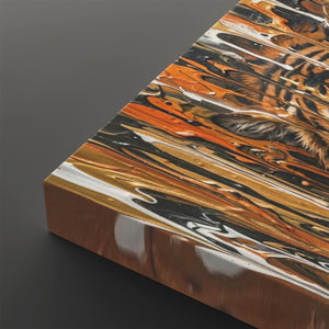 Unleashed – Tiger Bursting Through Dripping Paint 5-Panel Canvas Wall Art