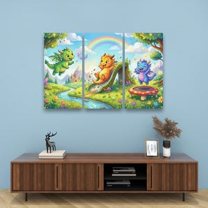 Playful Dragons Wall Art – 1, 3 & 5 Panel Canvas Print