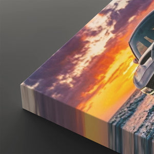 Dodge SRT Hellcat Charger – Beach Sunset 5-Panel Canvas Print