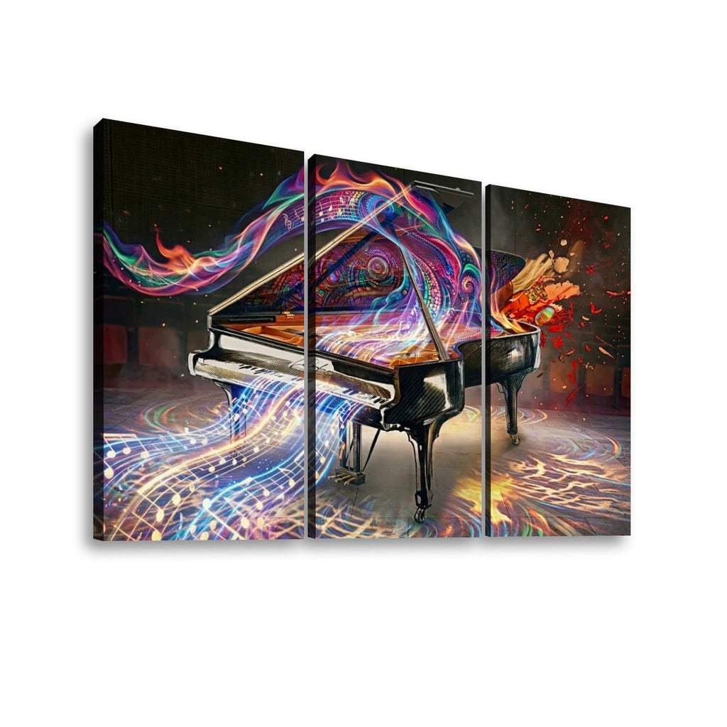 5-Panel Level Abstract Music Notes Piano Canvas Wall Art | Multi-Panel Print