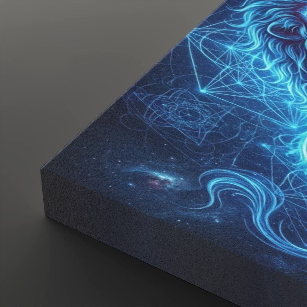Electric Blue Lion Mane Living Room Above Sofa Wall Art