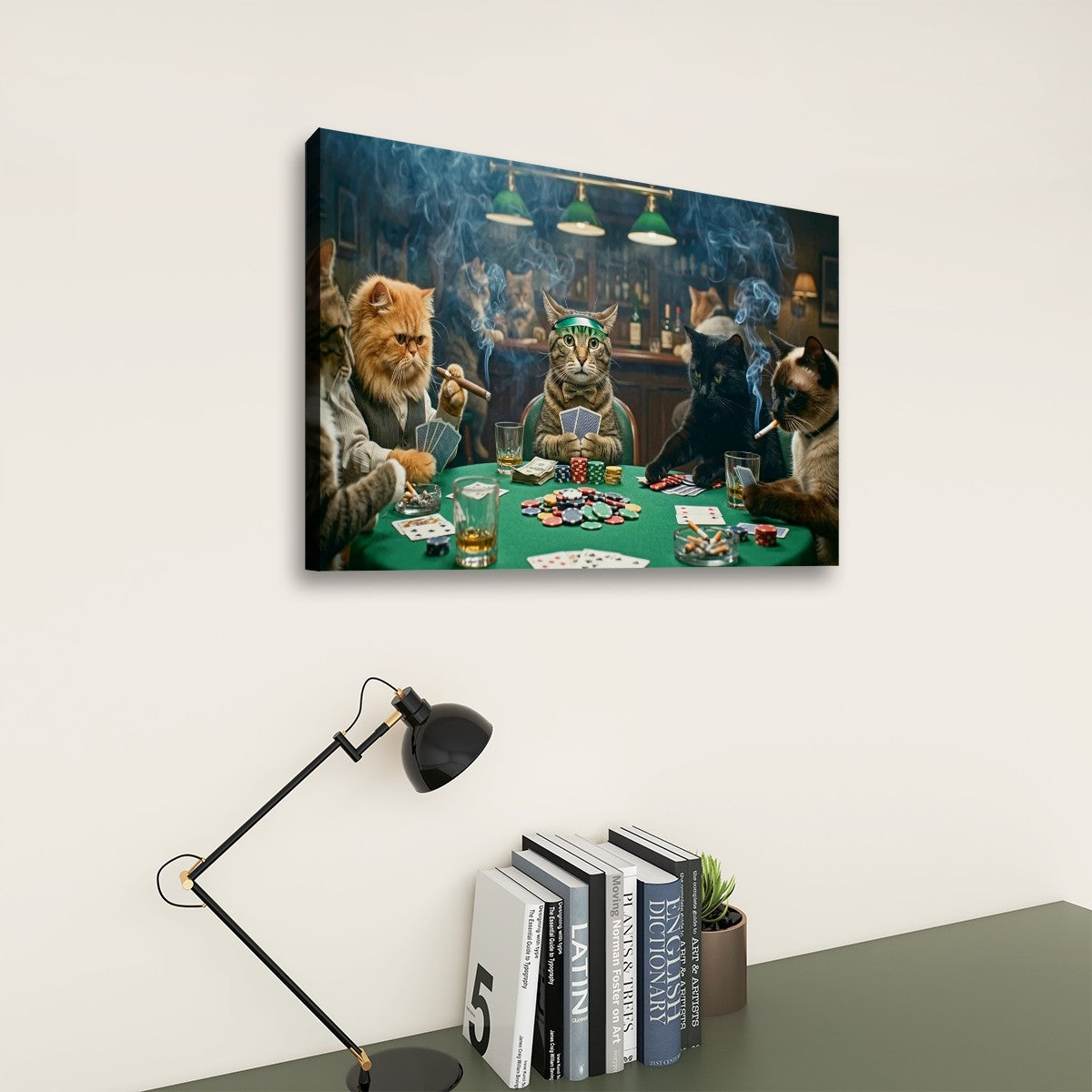 Poker Cats Playing Cards Canvas Wall Art – Multi-Panel Cat Decor
