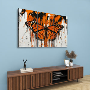 Reign of Color – Monarch Butterfly Dripping Paint 5-Panel Canvas Wall Art