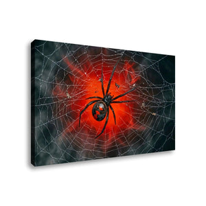 Black Widow Spider Web Canvas Wall Art — 5-Panel Level