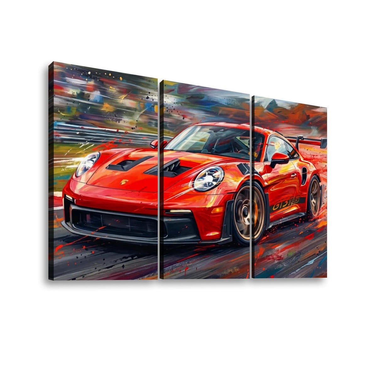 Porsche 911 GT3 Large Canvas Wall Art Mancave Garage Panel Print – 5-Panel Level
