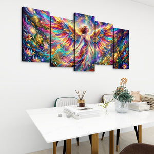 Celestial Fracture – Psychedelic Angel Canvas Wall Art