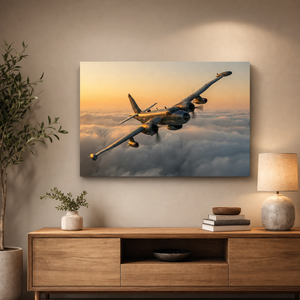 P2V Neptune Military Plane Canvas Wall Art – Golden Sentinel | Multi-Panel Aviation History Print
