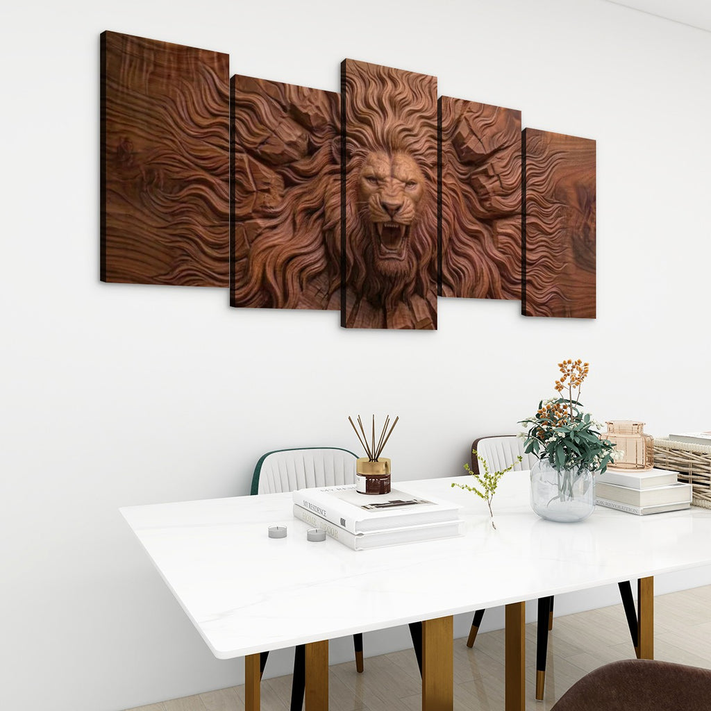 Multi-Panel Lion Canvas Wall Art | Wildlife Multi-Panel Print