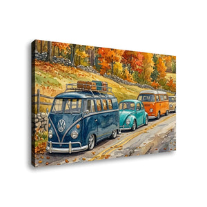 Classic Volkswagen Parade | VW Watercolor 5-Panel Canvas Print