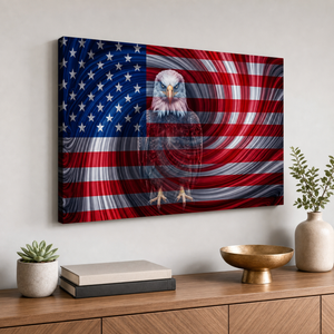 Spirit of America – Ghost Eagle US Flag Swirl 5-Panel Canvas Wall Art