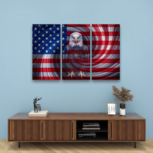 Spirit of America – Ghost Eagle US Flag Swirl 5-Panel Canvas Wall Art